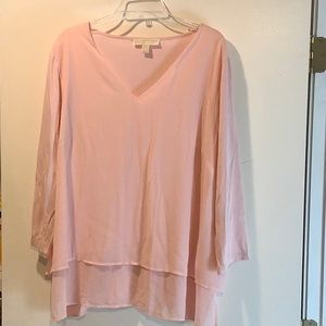 Michael Kors 2x dressy pink long sleeve top